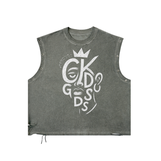 Season 1 Distressed Grommet Eyelet Tank Top