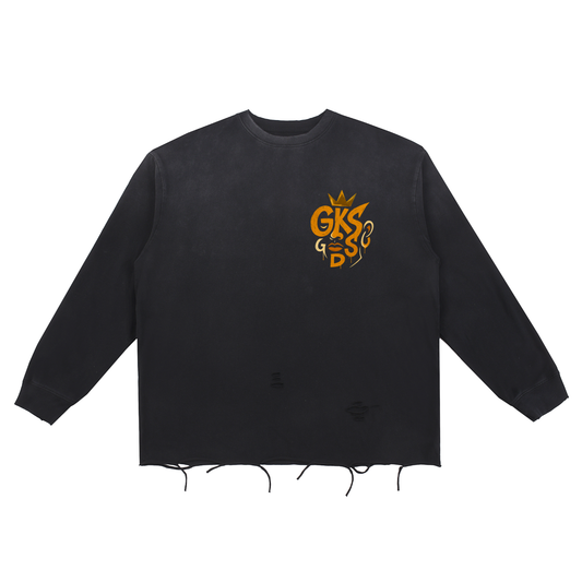 Season 1 back on road Snow Wash Raw Edge Cotton T-Shirt