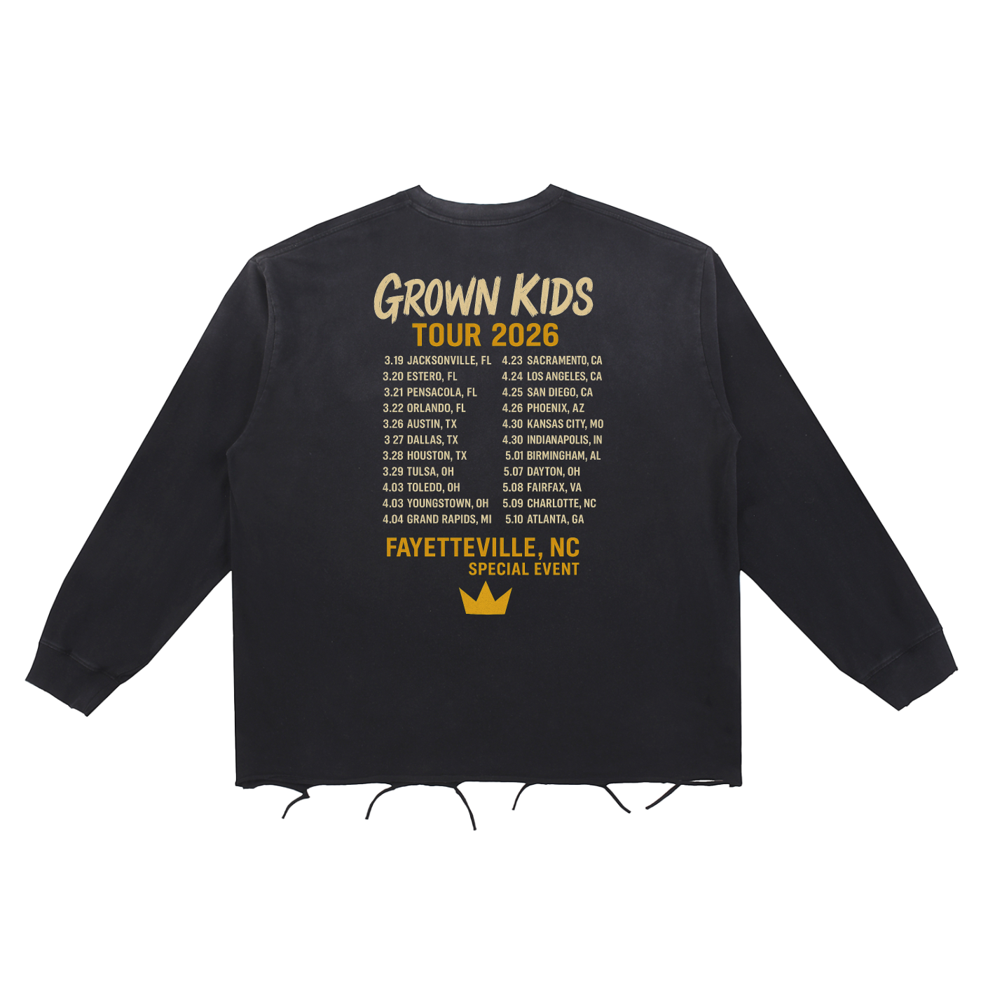 Season 1 back on road Snow Wash Raw Edge Cotton T-Shirt