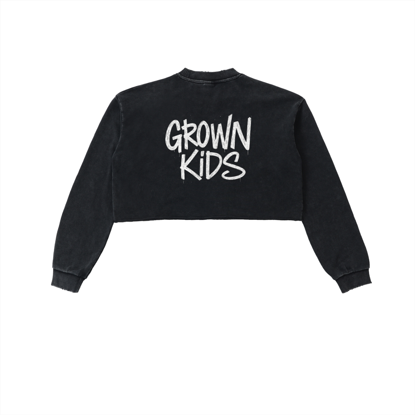 Grown Kids Raw Edge Cropped Sweatshirt/Women