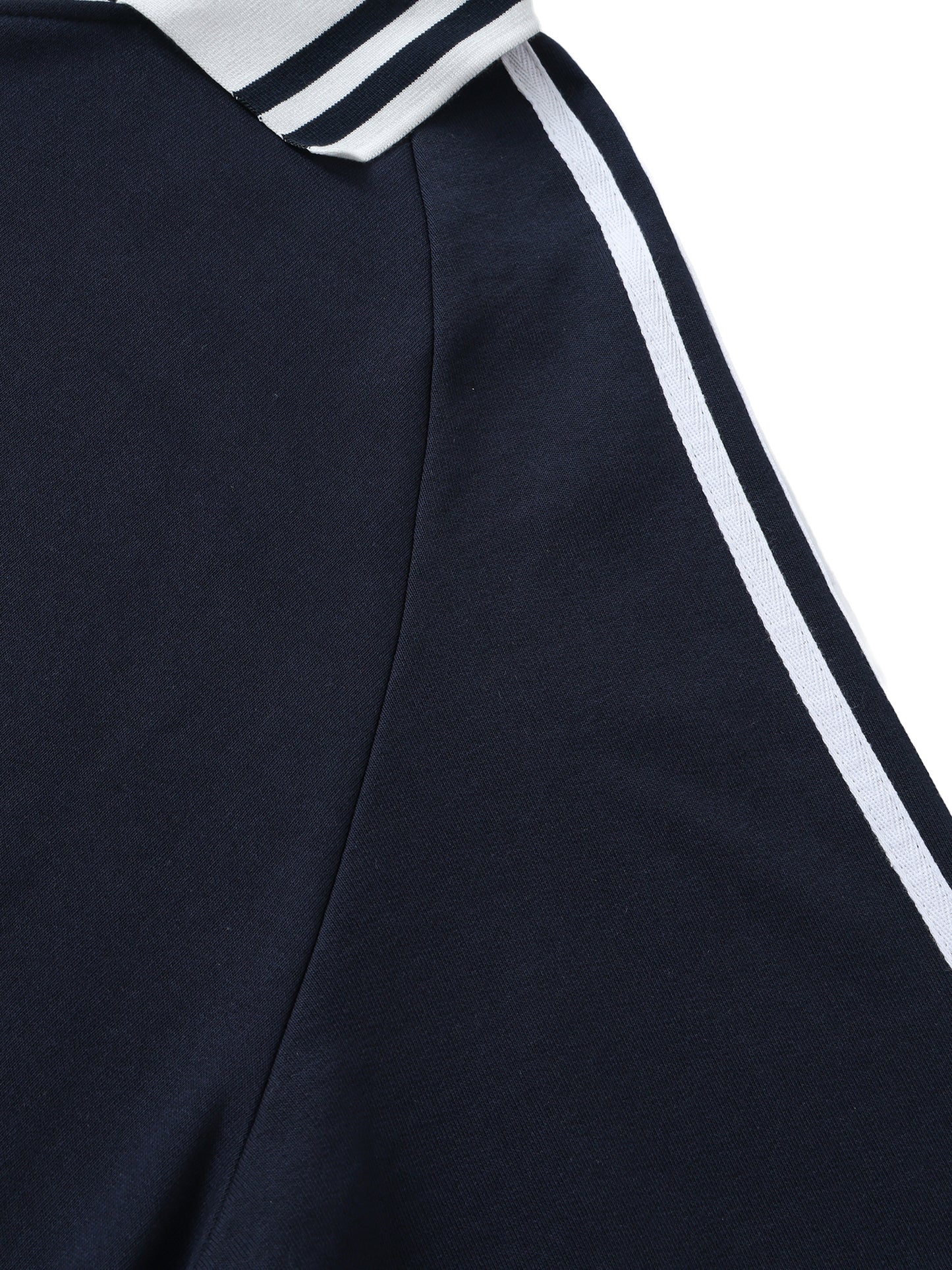 Pre Season Contrast Striped Lapel Collar Sweatshirt