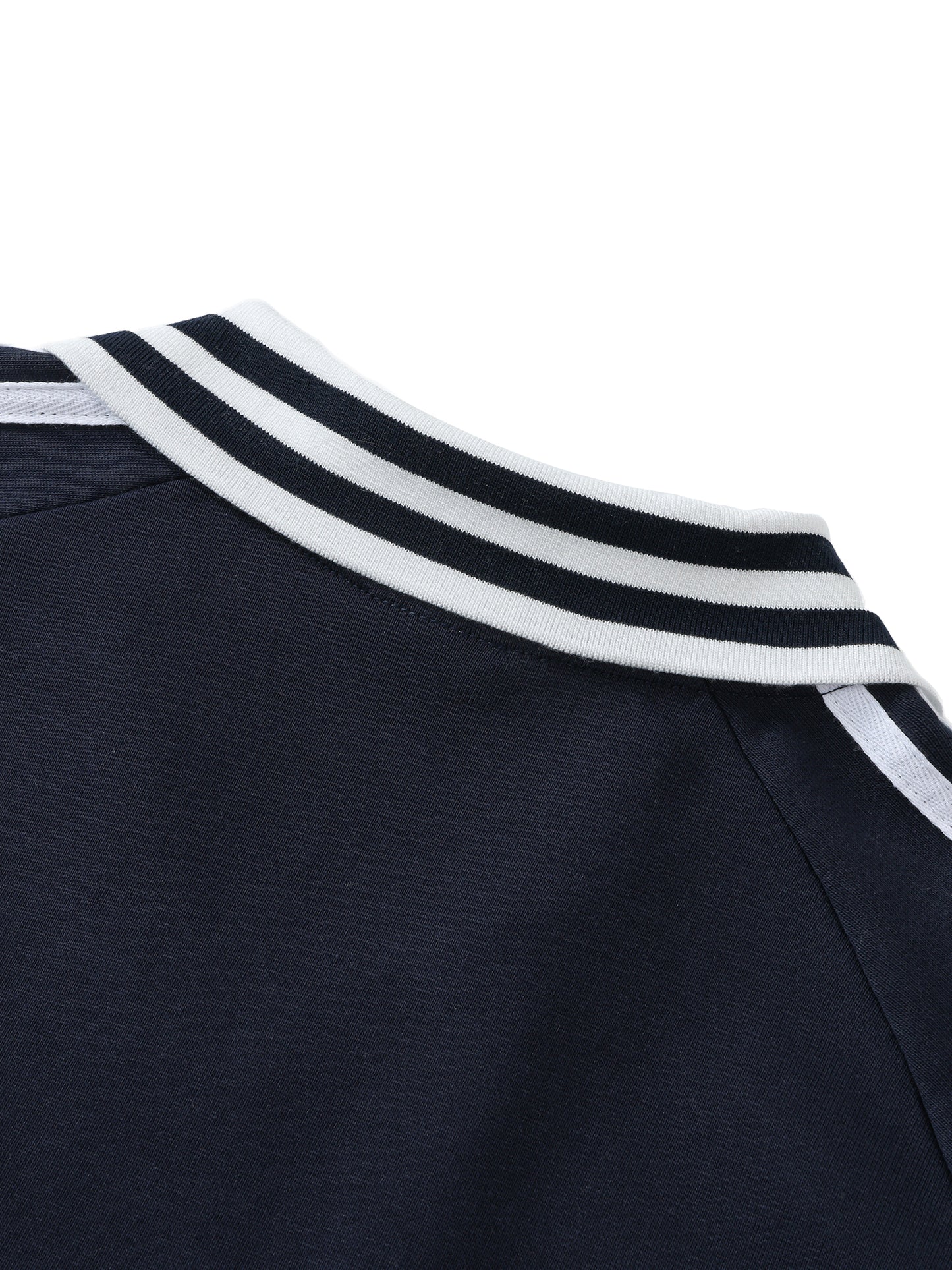 Pre Season Contrast Striped Lapel Collar Sweatshirt
